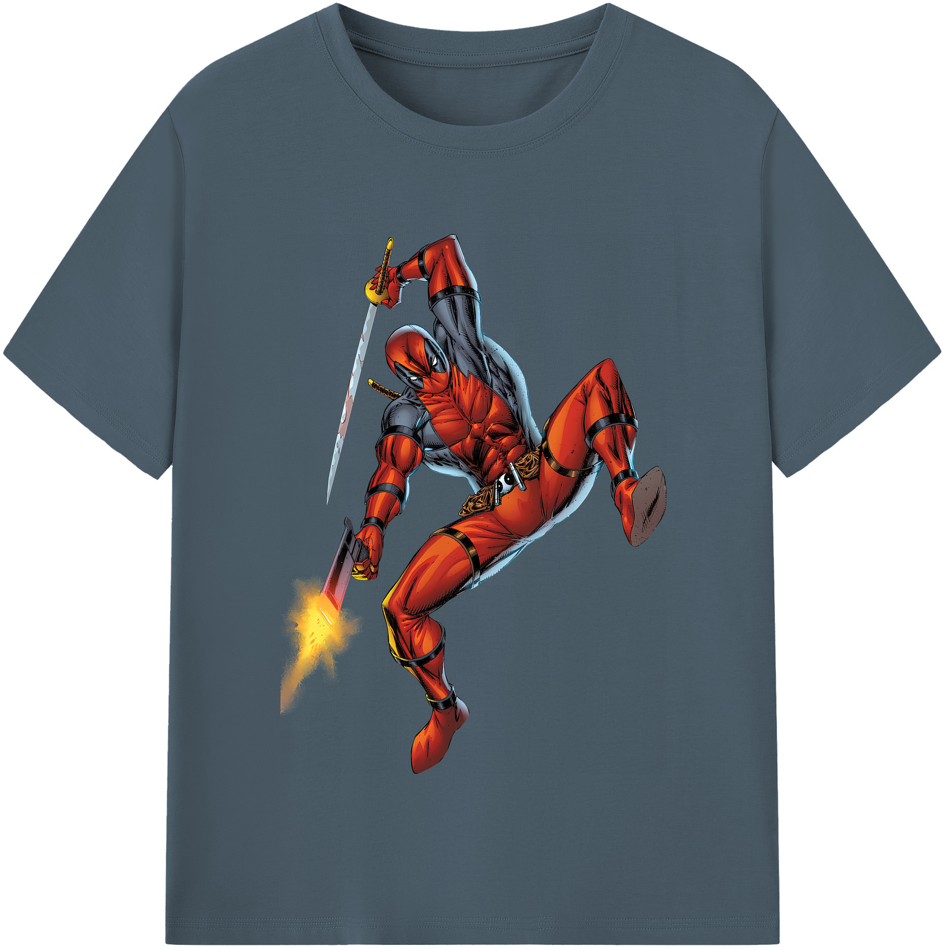 （画像用） Deadpool デッドプール 綿100％半袖Tシャツ（フロントプリント）